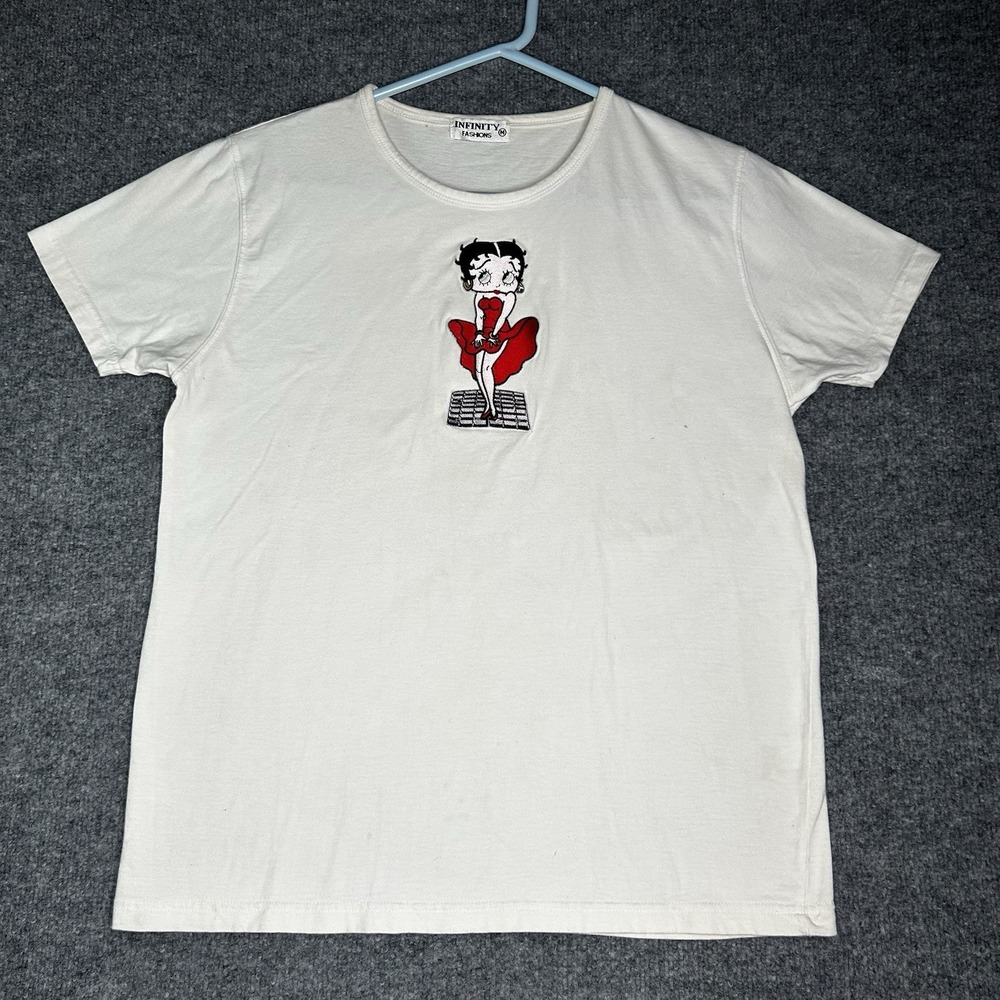 Vintage Betty Boop T-shirt Infinity Fashions Women Size‎ Medium White